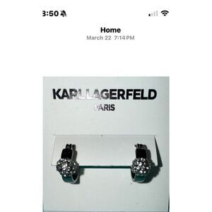 Karl Lagerfeld Crystal Cluster Hoop Earrings – Chic & Sparkly